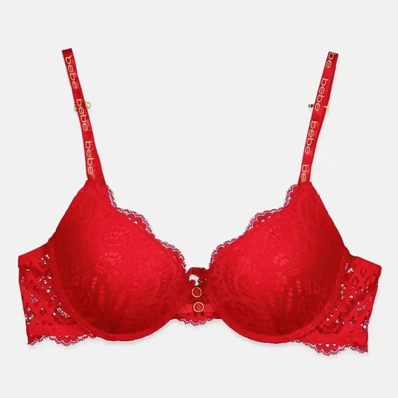 Bebe Red Lace Gentle Lift Bra Size 34DD – New with Tags - Picture 1 of 11
